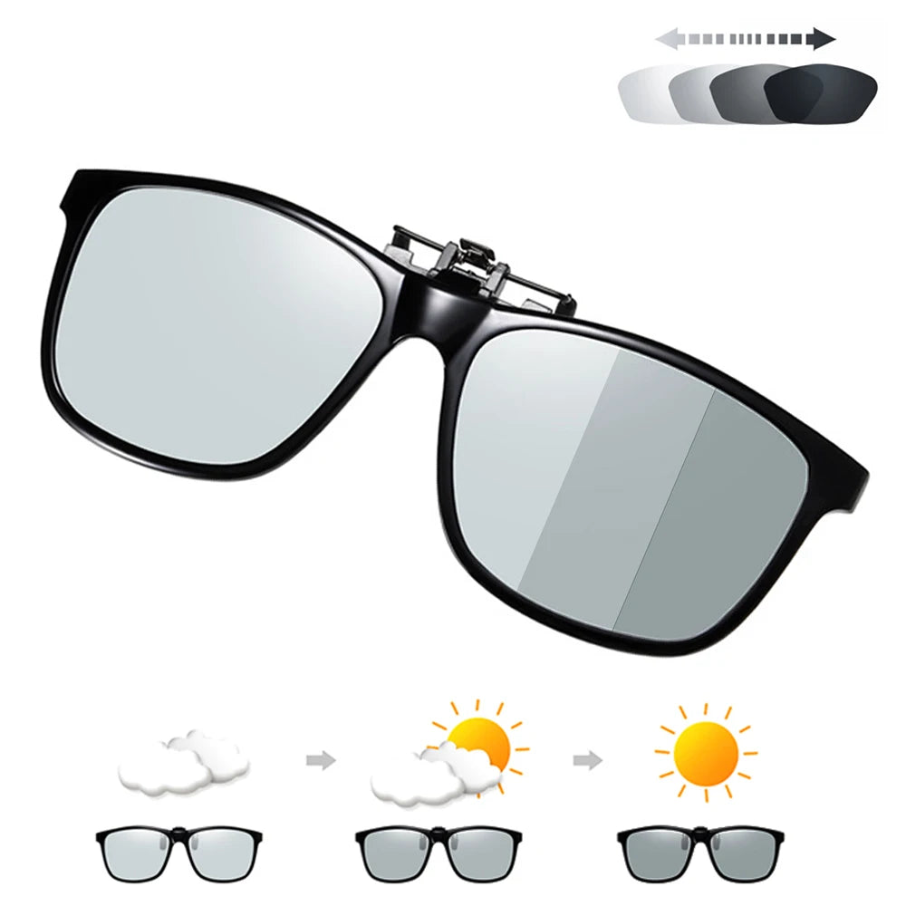 VIVIBEE 2024 Polarized Pilot Flip Up Clip on Sunglasses Men Photochromic Polarised Women Sun Glasses Color Change Night Driving
