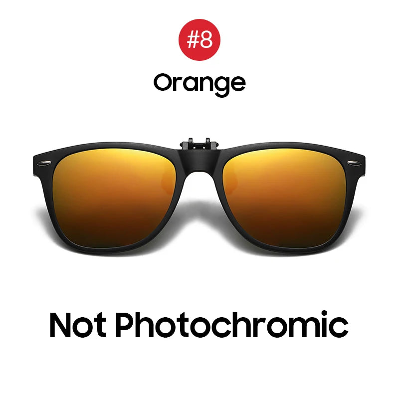 VIVIBEE Men Photochromic Polarized Lens Flip Up Clip on Sunglasses Women Driving Sun Glasses with Clips 2024 Trending Product