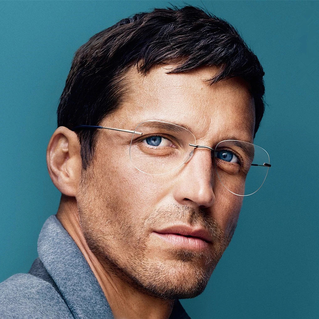β-Titanium Transition Aviation Sunglasses Photochromic Reading Glasses Rimless Eyeglasses Men with Diopters