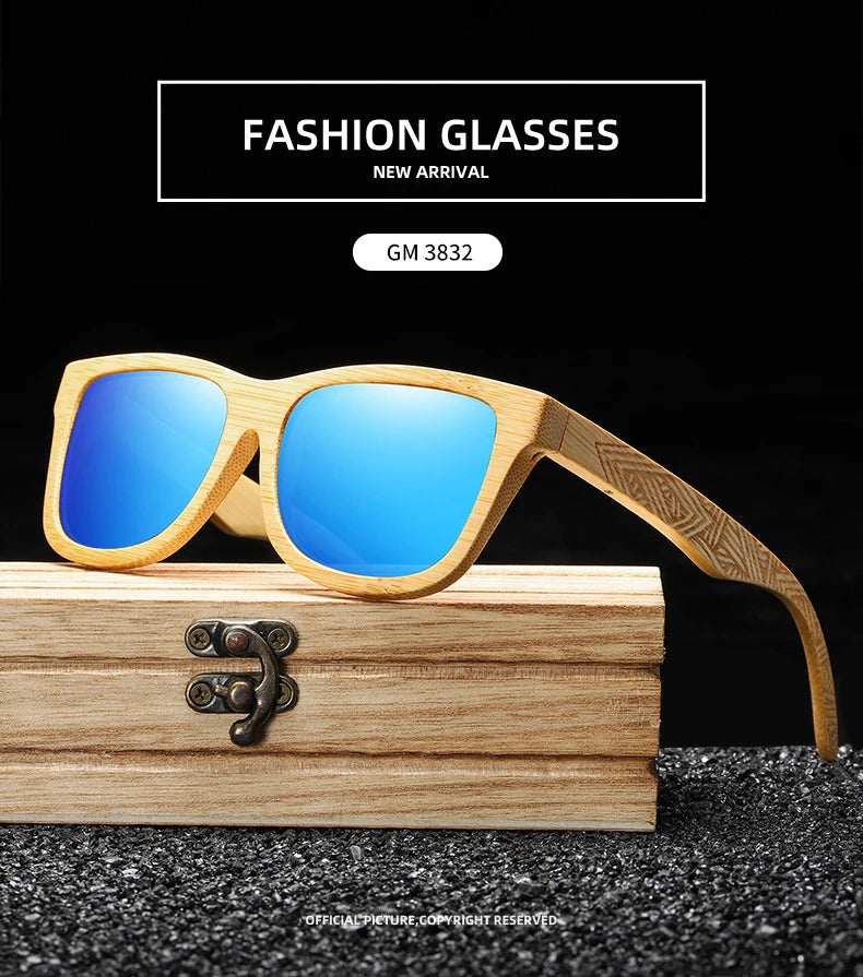 GM Real Wood Sunglasses Polarized Wooden Sunglasses UV400 Sunglasses Bamboo Wooden Sunglasses Brand With DropShipping