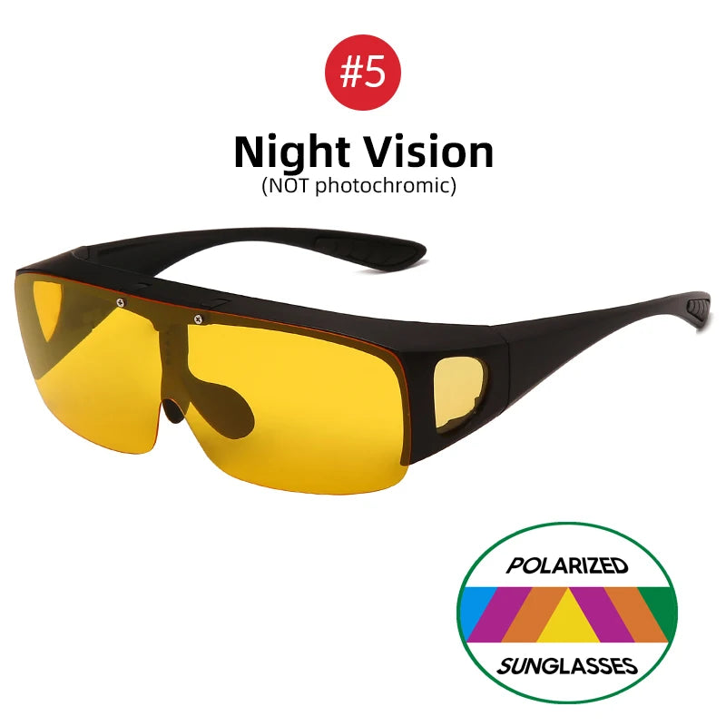 VIVIBEE Flip Up Polarized Fit Over Glasses Sunglasses Men Driving UV400 Photochromic Fishing Goggle Outdoor Women