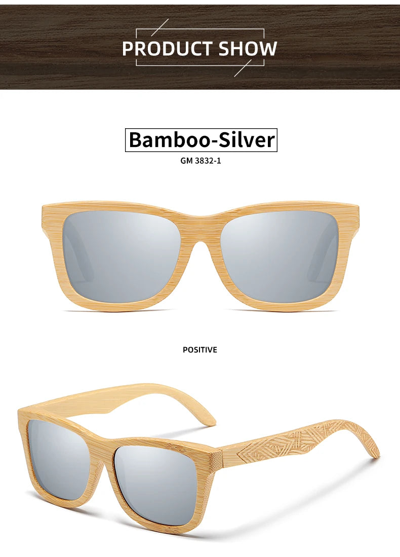 GM Real Wood Sunglasses Polarized Wooden Sunglasses UV400 Sunglasses Bamboo Wooden Sunglasses Brand With DropShipping