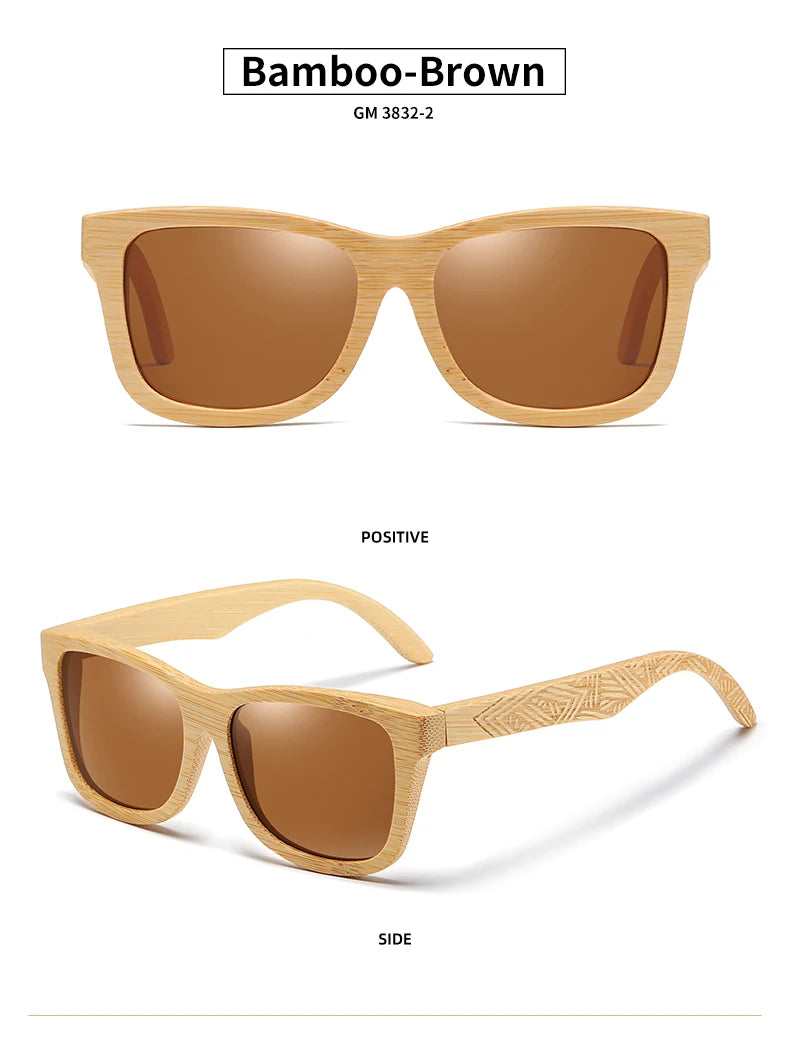 GM Real Wood Sunglasses Polarized Wooden Sunglasses UV400 Sunglasses Bamboo Wooden Sunglasses Brand With DropShipping