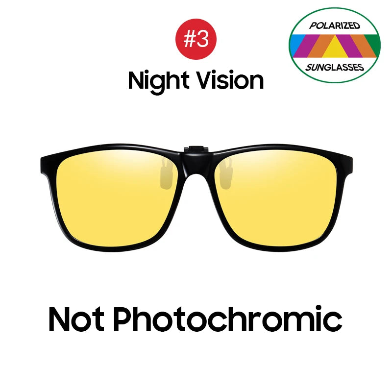 VIVIBEE 2024 Polarized Pilot Flip Up Clip on Sunglasses Men Photochromic Polarised Women Sun Glasses Color Change Night Driving