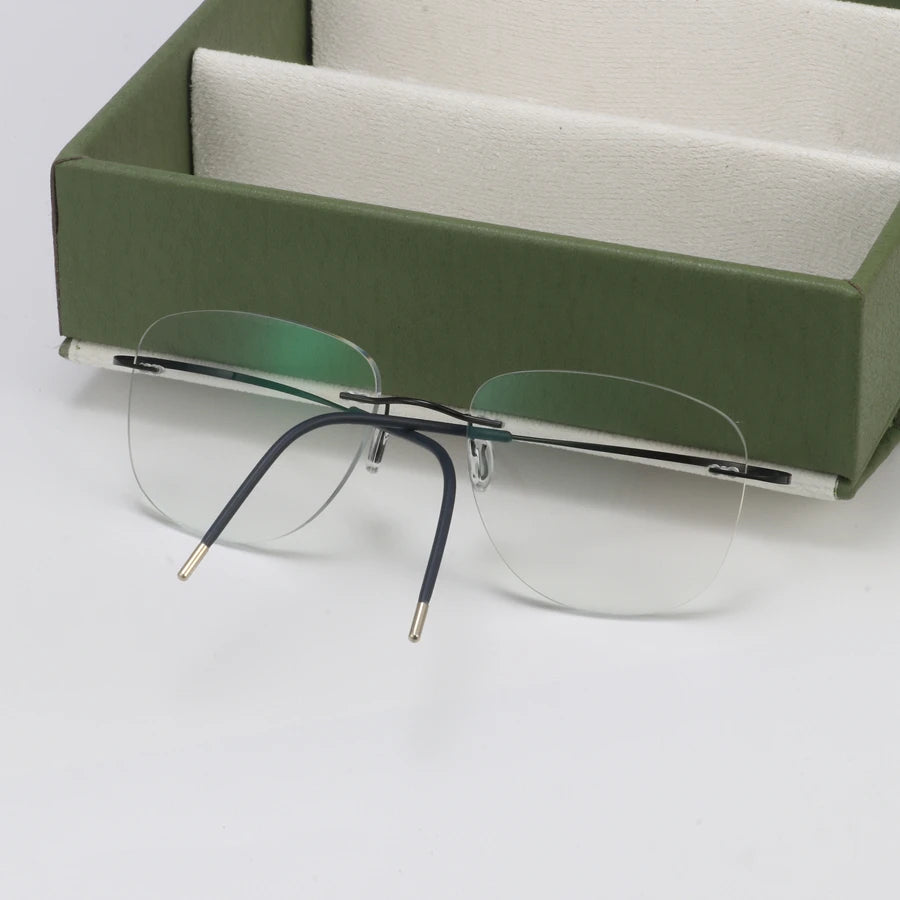β-Titanium Transition Aviation Sunglasses Photochromic Reading Glasses Rimless Eyeglasses Men with Diopters