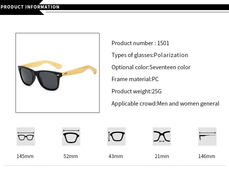 HOOLDW Vintage Polarized Wooden Sunglasses Men Women Clear Bamboo Sun Glasses Wood Glasses Outdoor Goggles Shades Eyewear Oculos