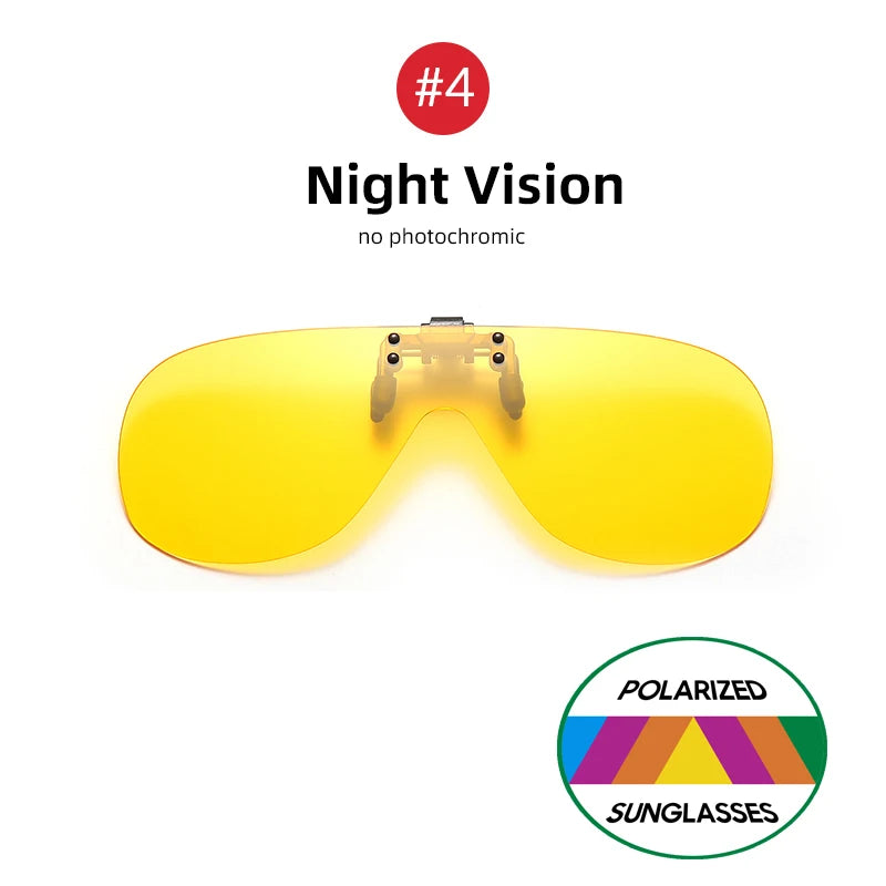 VIVIBEE Rimless Flip Up Clip On Sunglasses Men Driving UV400 Polarized Mirror Red Lens Fishing Big Size Fancy Design Eyeglasses