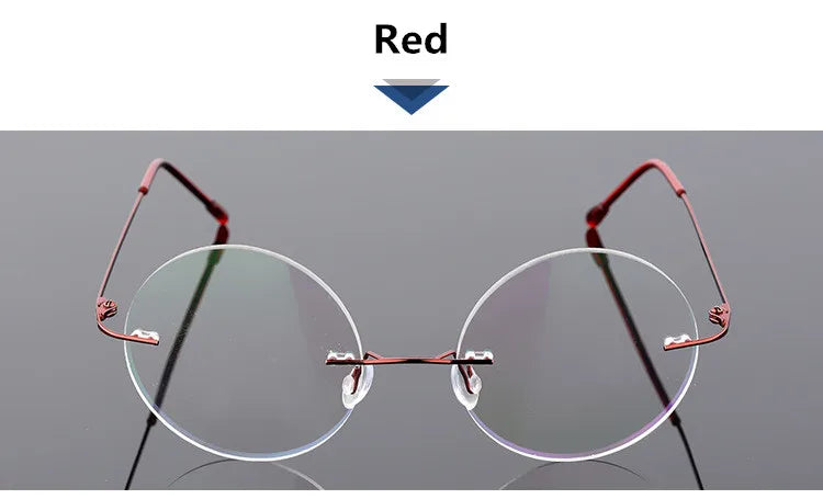 Foldable Titanium Round Glasses Frames Men Rimless Flexible Optical Frame Prescription Spectacle Women Alloy Legs Eye Glasses