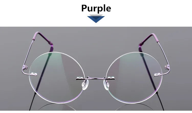 Foldable Titanium Round Glasses Frames Men Rimless Flexible Optical Frame Prescription Spectacle Women Alloy Legs Eye Glasses