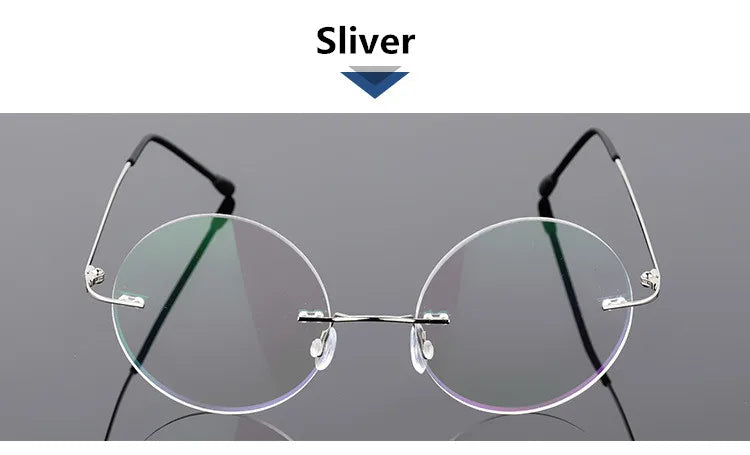 Foldable Titanium Round Glasses Frames Men Rimless Flexible Optical Frame Prescription Spectacle Women Alloy Legs Eye Glasses