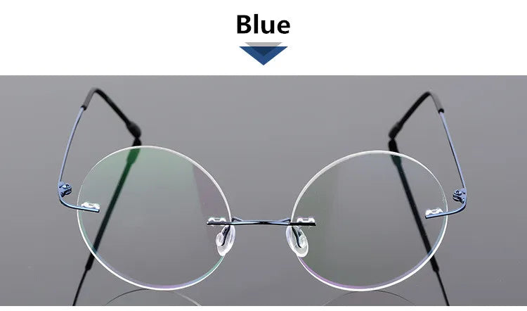 Foldable Titanium Round Glasses Frames Men Rimless Flexible Optical Frame Prescription Spectacle Women Alloy Legs Eye Glasses