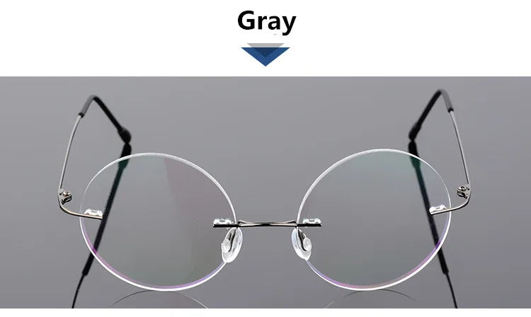 Foldable Titanium Round Glasses Frames Men Rimless Flexible Optical Frame Prescription Spectacle Women Alloy Legs Eye Glasses