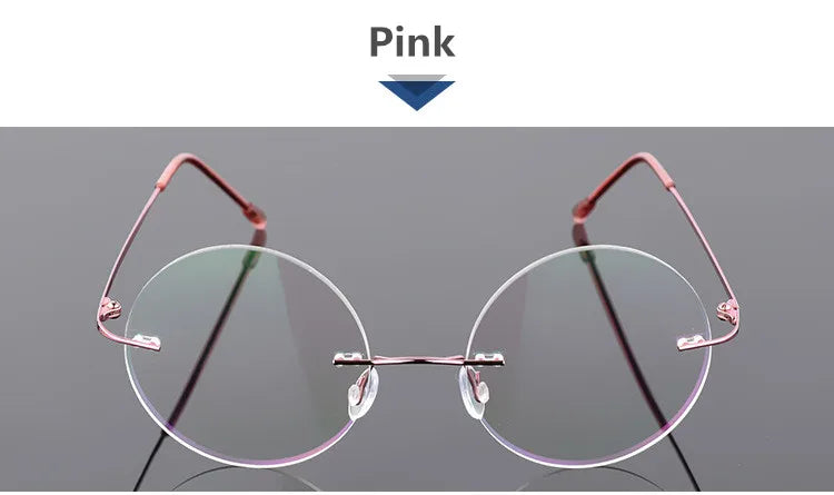Foldable Titanium Round Glasses Frames Men Rimless Flexible Optical Frame Prescription Spectacle Women Alloy Legs Eye Glasses