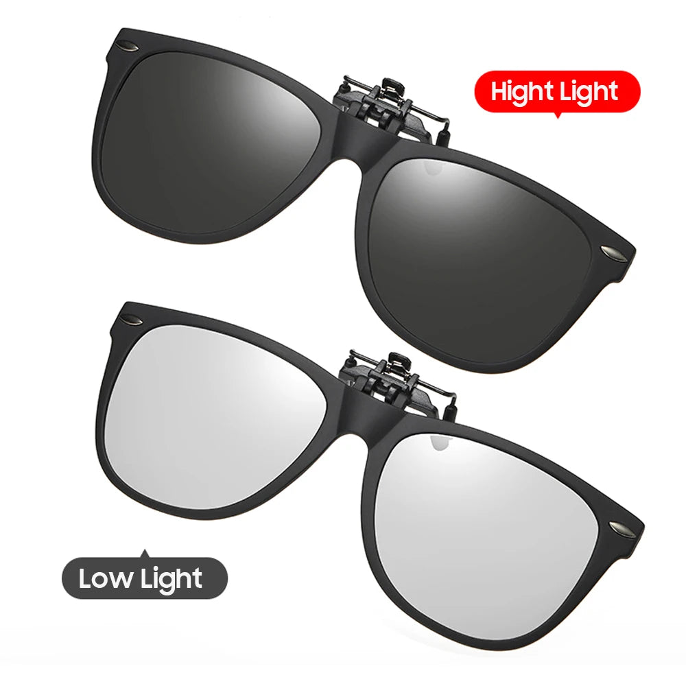 VIVIBEE Men Photochromic Polarized Lens Flip Up Clip on Sunglasses Women Driving Sun Glasses with Clips 2024 Trending Product