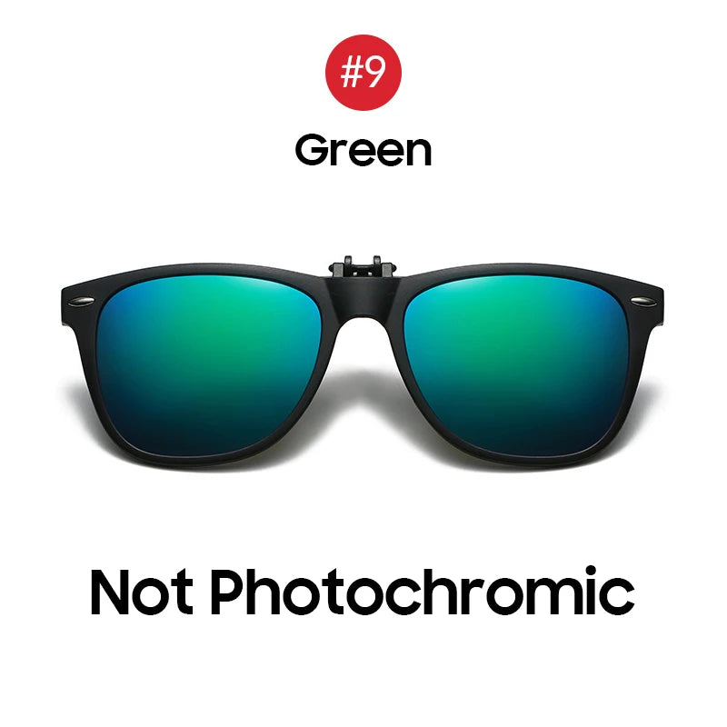 VIVIBEE Men Photochromic Polarized Lens Flip Up Clip on Sunglasses Women Driving Sun Glasses with Clips 2024 Trending Product