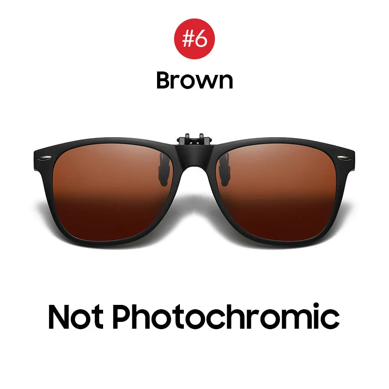 VIVIBEE Men Photochromic Polarized Lens Flip Up Clip on Sunglasses Women Driving Sun Glasses with Clips 2024 Trending Product