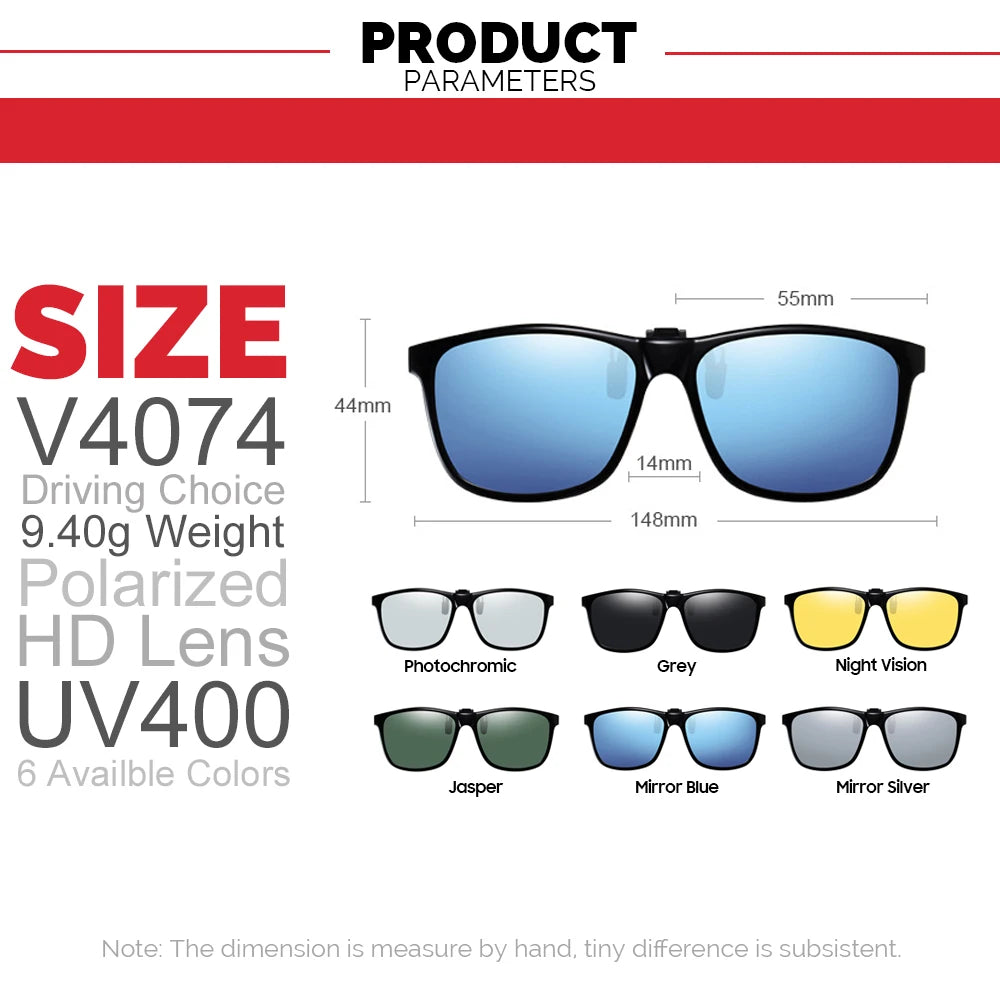 VIVIBEE 2024 Polarized Pilot Flip Up Clip on Sunglasses Men Photochromic Polarised Women Sun Glasses Color Change Night Driving