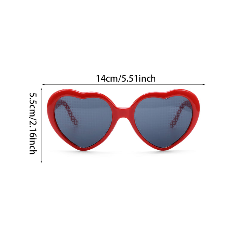 Women Fashion Heart Shaped Effects Glasses Watch The Lights Change To Heart Shape At Night Diffraction Glasses Female Sunglasses