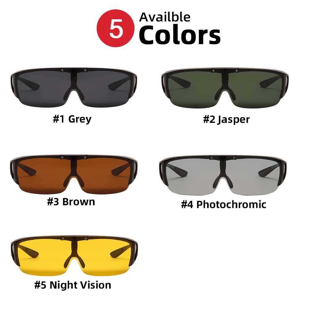 VIVIBEE Flip Up Polarized Fit Over Glasses Sunglasses Men Driving UV400 Photochromic Fishing Goggle Outdoor Women