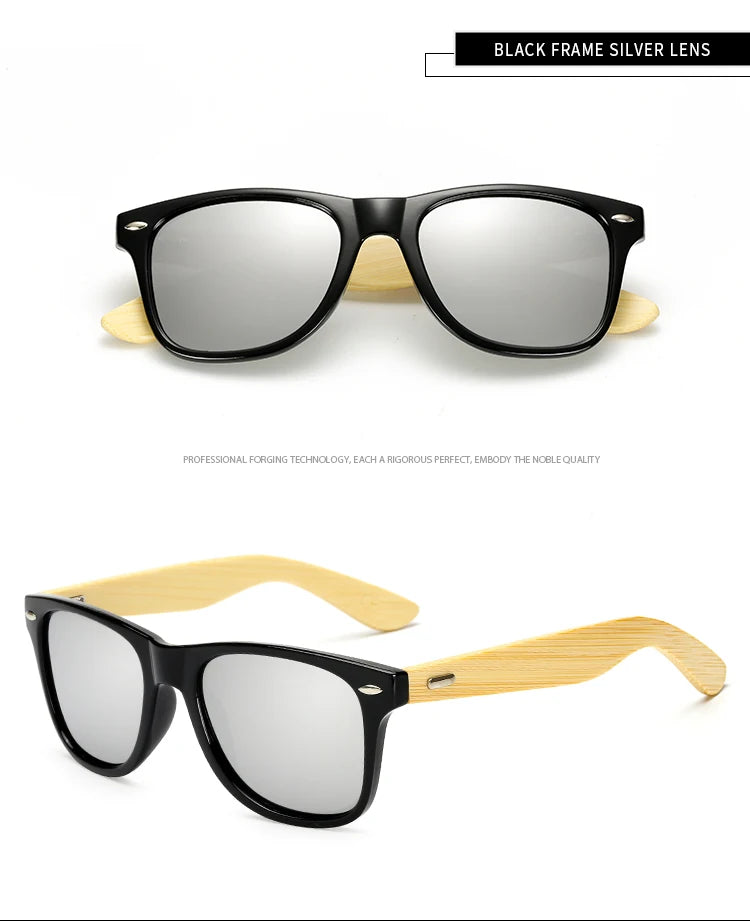 HOOLDW Vintage Polarized Wooden Sunglasses Men Women Clear Bamboo Sun Glasses Wood Glasses Outdoor Goggles Shades Eyewear Oculos