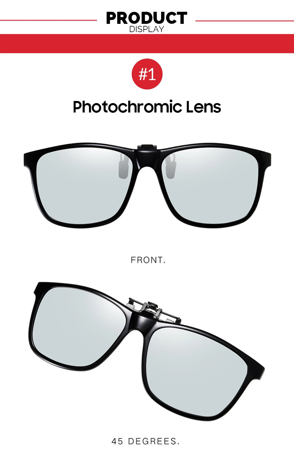 VIVIBEE 2024 Polarized Pilot Flip Up Clip on Sunglasses Men Photochromic Polarised Women Sun Glasses Color Change Night Driving