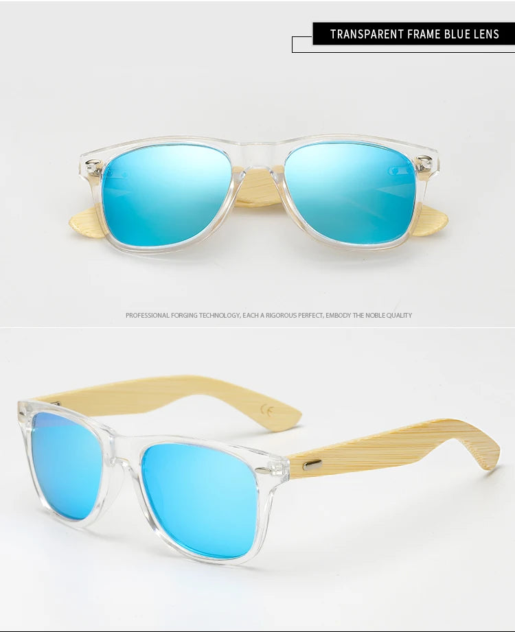 HOOLDW Vintage Polarized Wooden Sunglasses Men Women Clear Bamboo Sun Glasses Wood Glasses Outdoor Goggles Shades Eyewear Oculos