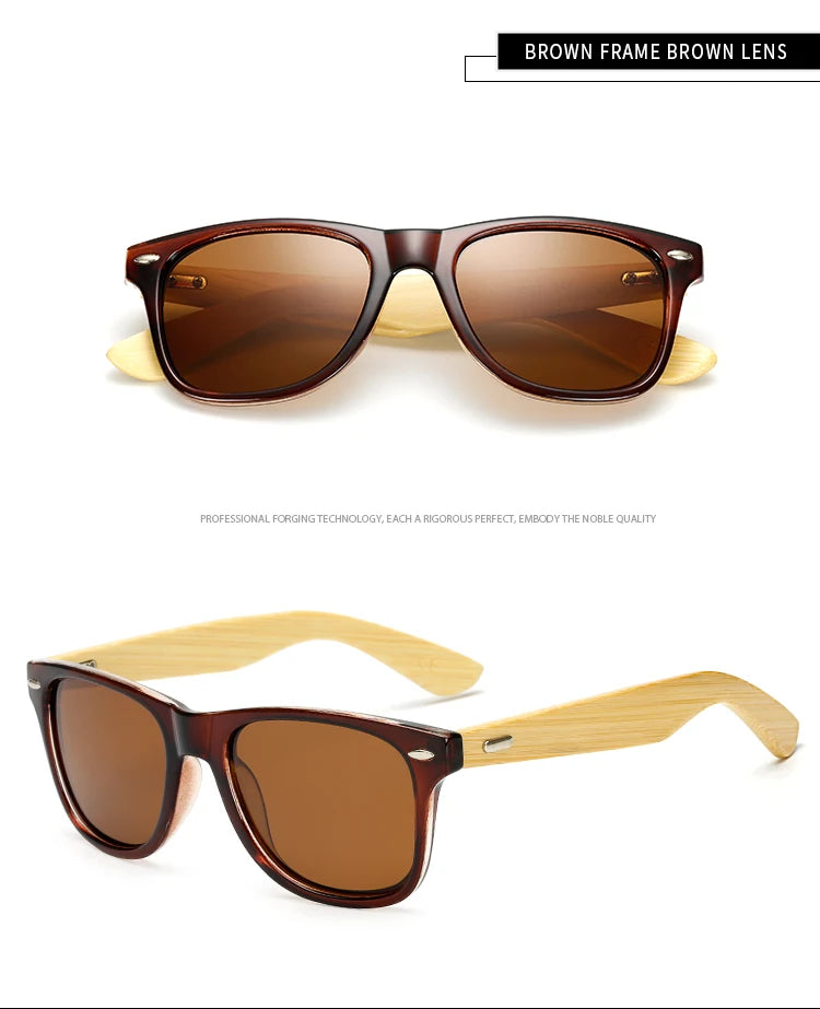 HOOLDW Vintage Polarized Wooden Sunglasses Men Women Clear Bamboo Sun Glasses Wood Glasses Outdoor Goggles Shades Eyewear Oculos