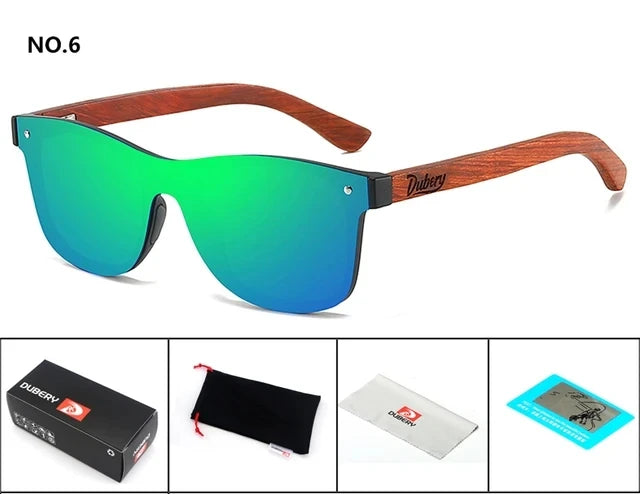DUBERY RED Natural Wooden Sunglasses Men Polarized Fashion Sun Glasses Original Wood Oculos De Sol Masculino d306