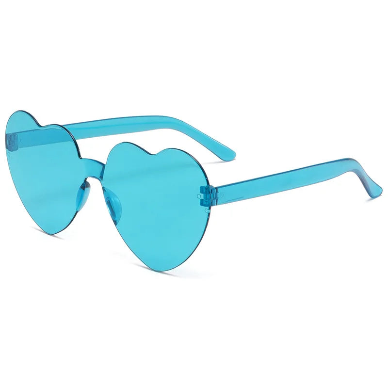 Thick piece peach heart sunglasses frameless heart shaped party glasses