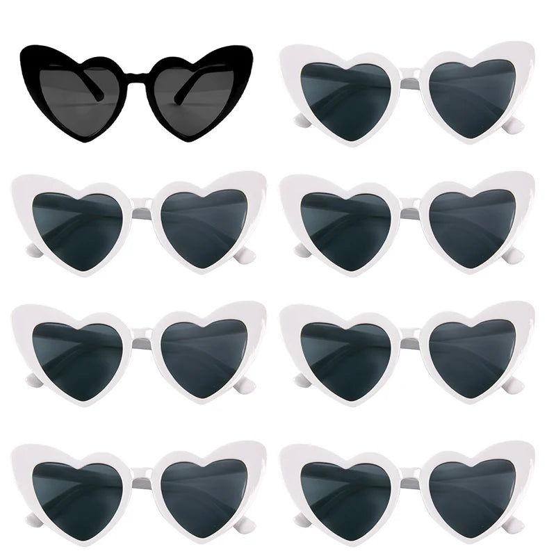 Hen Night Heart Shaped Sunglasses Women's Bachelorette Party Favors Glasses Bridal Shower Wedding Decoration Bridesmaid Gifts