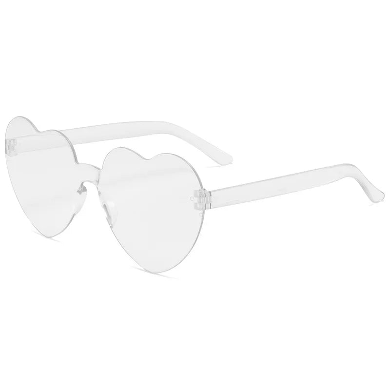 Thick piece peach heart sunglasses frameless heart shaped party glasses