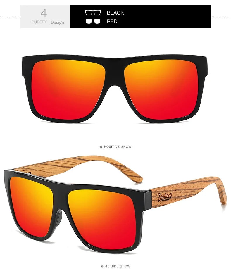 DUBERY Natural Wooden Sunglasses Men Polarized Fashion Sun Glasses Original Wood Oculos De Sol Masculino d240