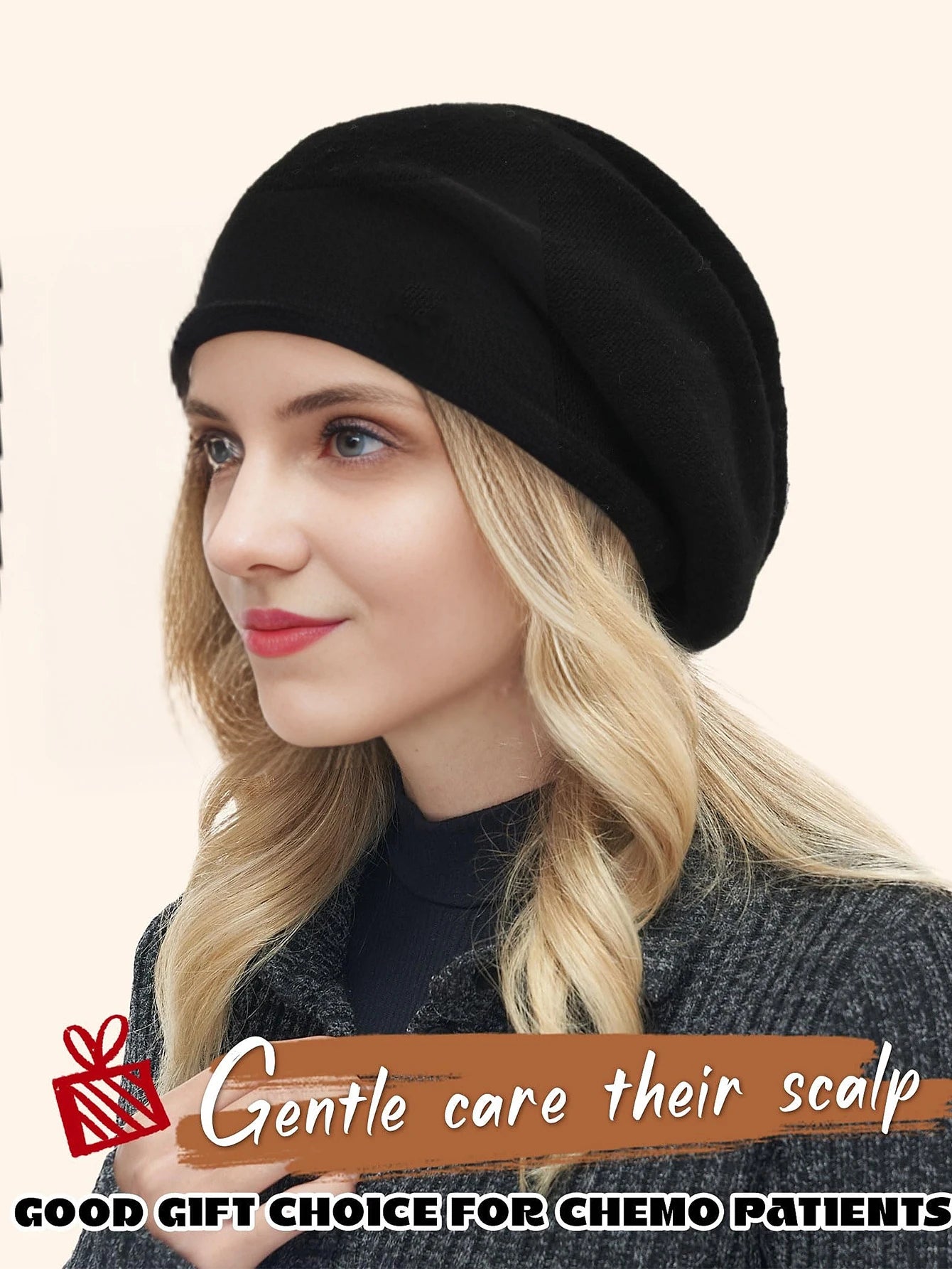 Women Knitted Wool Beanies Cap Winter Soft Warm Cashmere Blend Slouchy Hat Crimping Chemo Caps Cancer Headwear Skullies Female