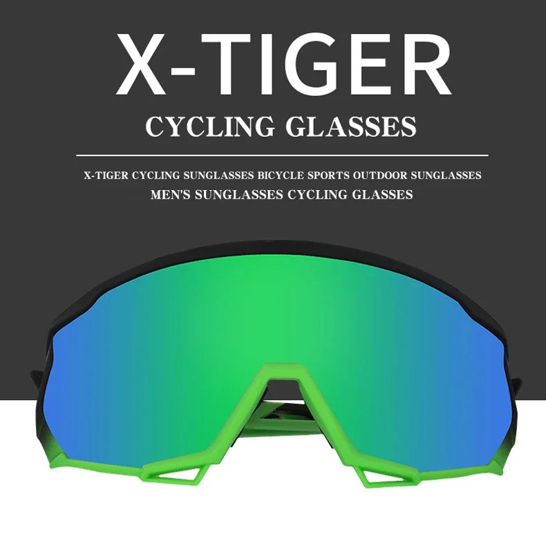 X-TIGER Bike Polarized Sports Sunglasses with 5 Interchangeable Lenses for Mens Womens Baseball Running Fishing Cycling Eyewear