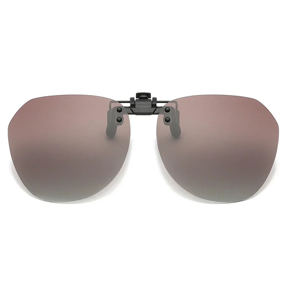 KLASSNUM Polarized Sunglasses Clip Men's Flip Up Clip on Glasses Square Frame Pilot Sun Glasses Women Driving Glasses Shades