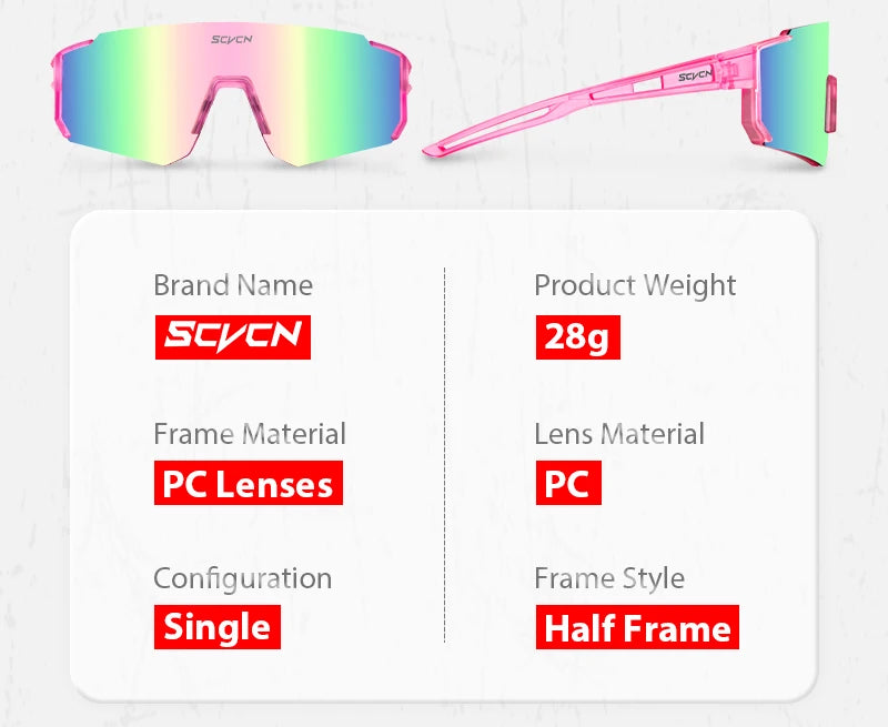 SCVCN Bicycle Cycling Glasses Outdoor Sports Sunglasses UV400 Golf Baseball Eyewear MTB Bike Eyepieces woman Leisure Accessories
