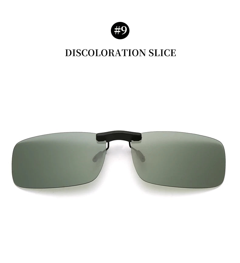 Rimless Flip Up Clip On Sunglasses Men Women Polarized Driving Fishing Cycling Night Vision Glasses Myopia Clip on Eyeglasses