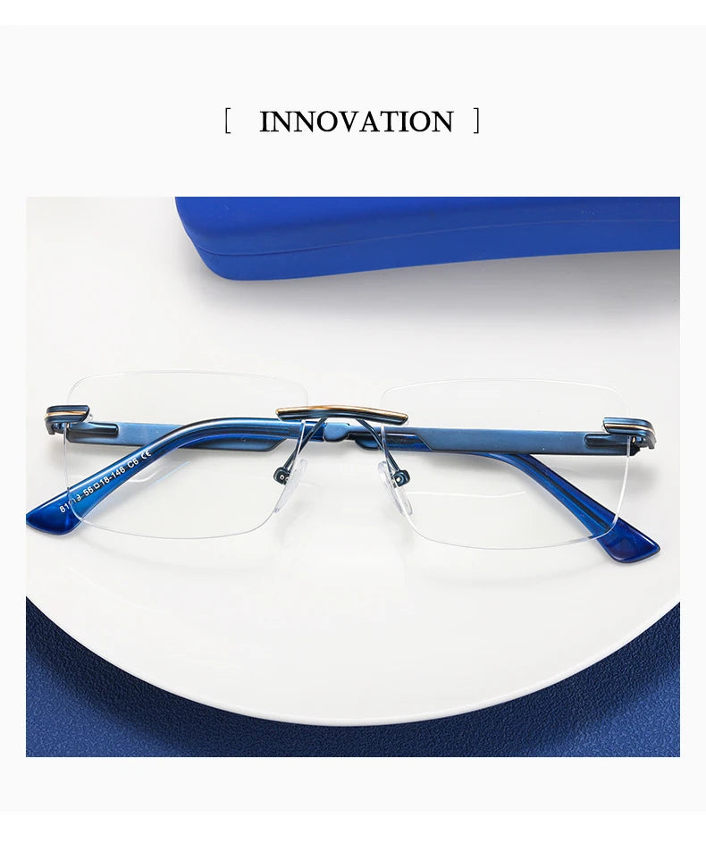 Fashion Titanium Rimless Eyeglasses Frame Brand designer Men Glasses Reading Glasses Optical Prescpriton Lenses Glasses