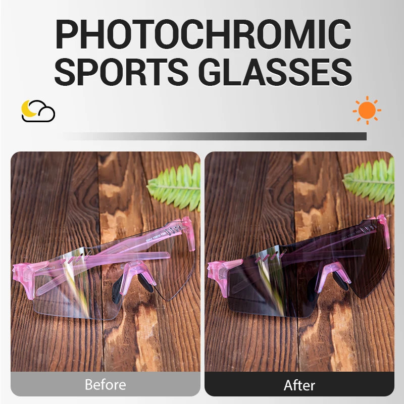 SCVCN Photochromic Sports Sunglasses for Men Cycling Glasses Mountain MTB Bike Road UV400 Bicycle Eyewear Sun Fashion Equipment