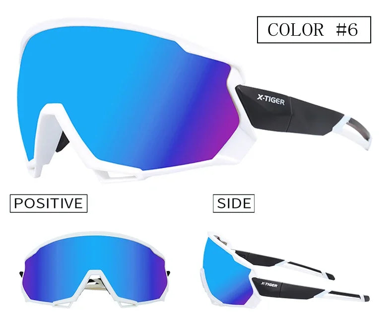 X-TIGER Bike Polarized Sports Sunglasses with 5 Interchangeable Lenses for Mens Womens Baseball Running Fishing Cycling Eyewear