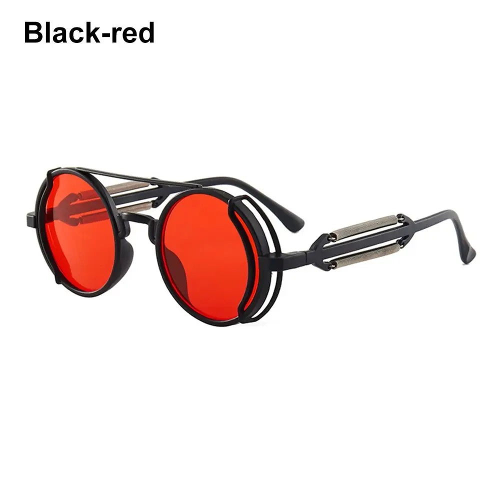 Gothic Style Punk UV400 Protection Men's Eyewear Round Sunglasses Steampunk Sunglasses Sun Glasses