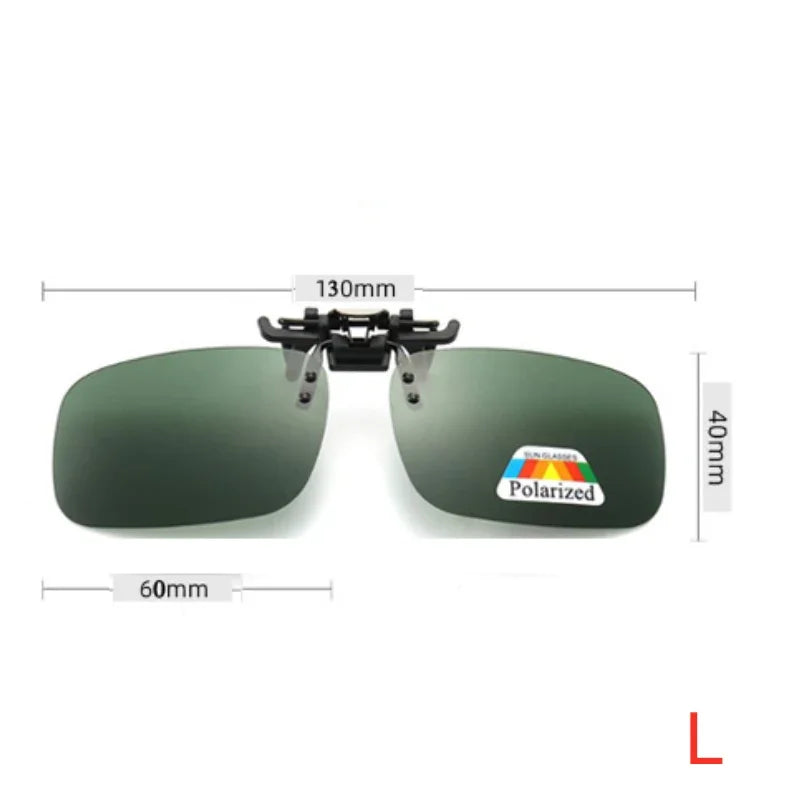 Unisex Grey Lenses Polarized Sunglasses Clip on Flip Up Men Women UV 380 Driving Fishing Night Vision Glasses Clips Anti Glare