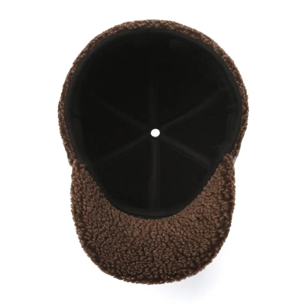 Winter outdoor Men's Leather The Bomber Hat Thicken Leather Cowhide Baseball Caps keep warm With Ears Warm Dad's Hats