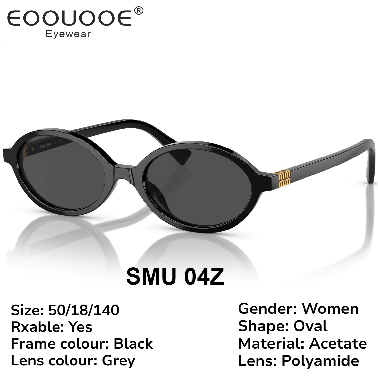 Fashion Ladies MIU Model Small Oval Sunglasses Glasses Women Simple Fashion Design Summer Hot Sale Acetate Eyeglasses Frames