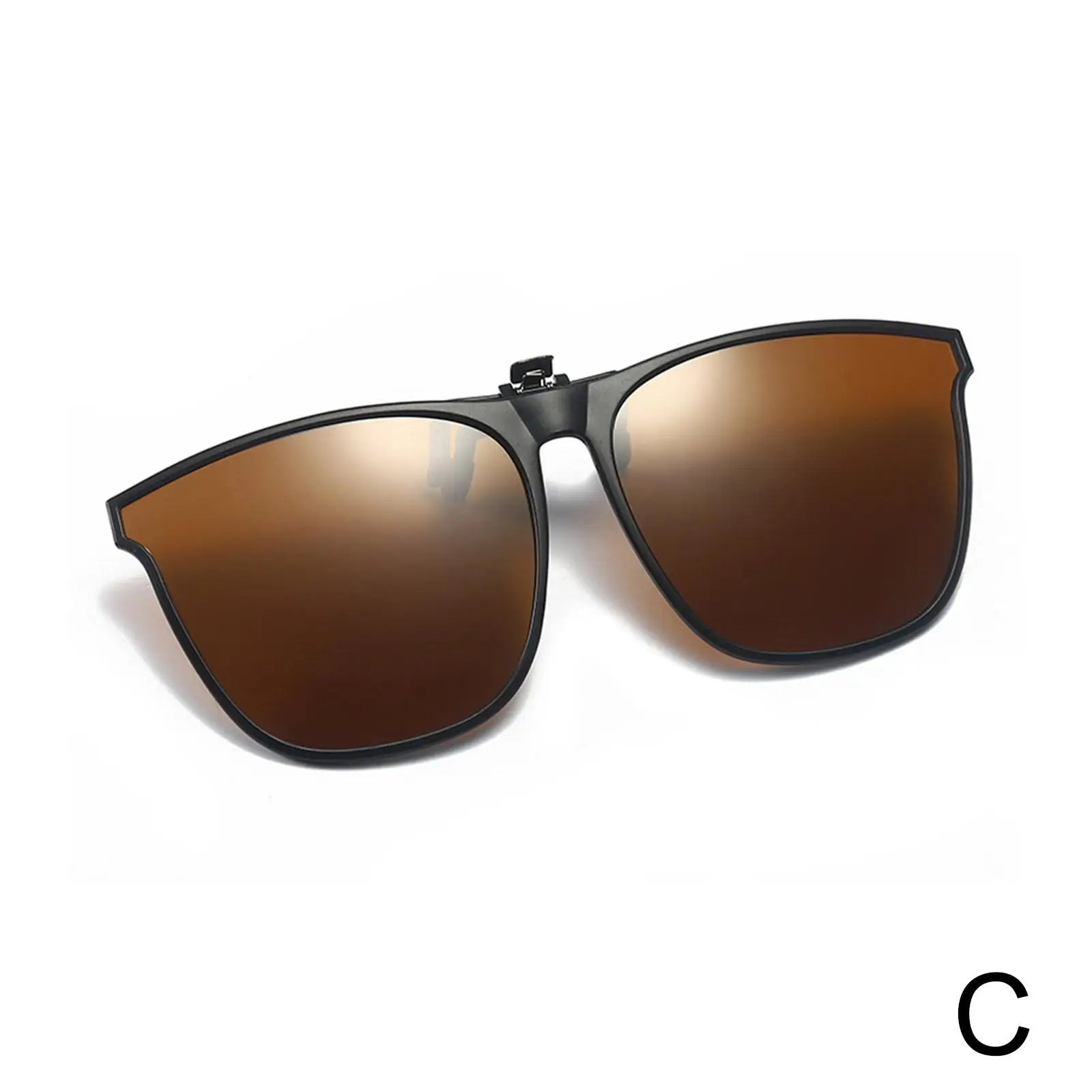 New Polarized Flip-up Sunglasses Clips For Myopia Glasses Retro Big Size Square TAC Material Glasses Clip-on Sunglass Clip