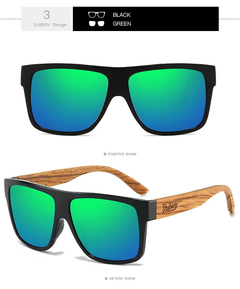 DUBERY Natural Wooden Sunglasses Men Polarized Fashion Sun Glasses Original Wood Oculos De Sol Masculino d240