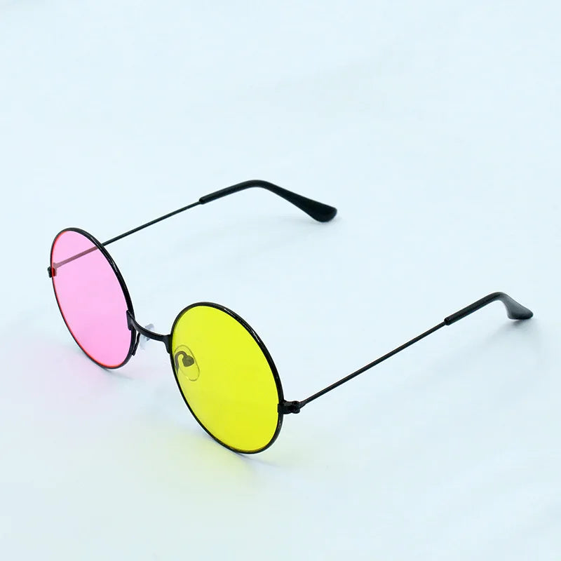 Men Spamton Cosplay Glasses Boss Spamton Cosplay  Mixed Color Sunglasses Cos Prop Round Frame Sunglasses Halloween Prop