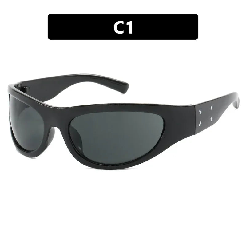Y2k Sports Sunglasses Women Men 2024 Luxury Brand Fashion Classic Punk Sun Glasses Female Retro 2000' Futuristic Sunglass Shades