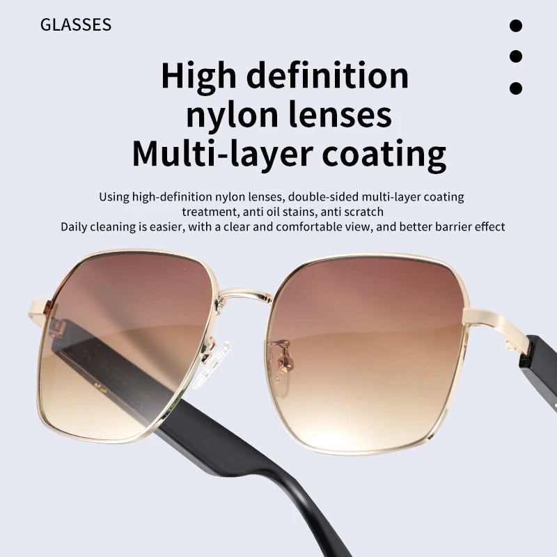 MZ02 New Bluetooth Smart Glasses Wireless Bluetooth Headset Outdoor UV Protection Sunglasses Men Women Nylon Lenses Eyeglasses