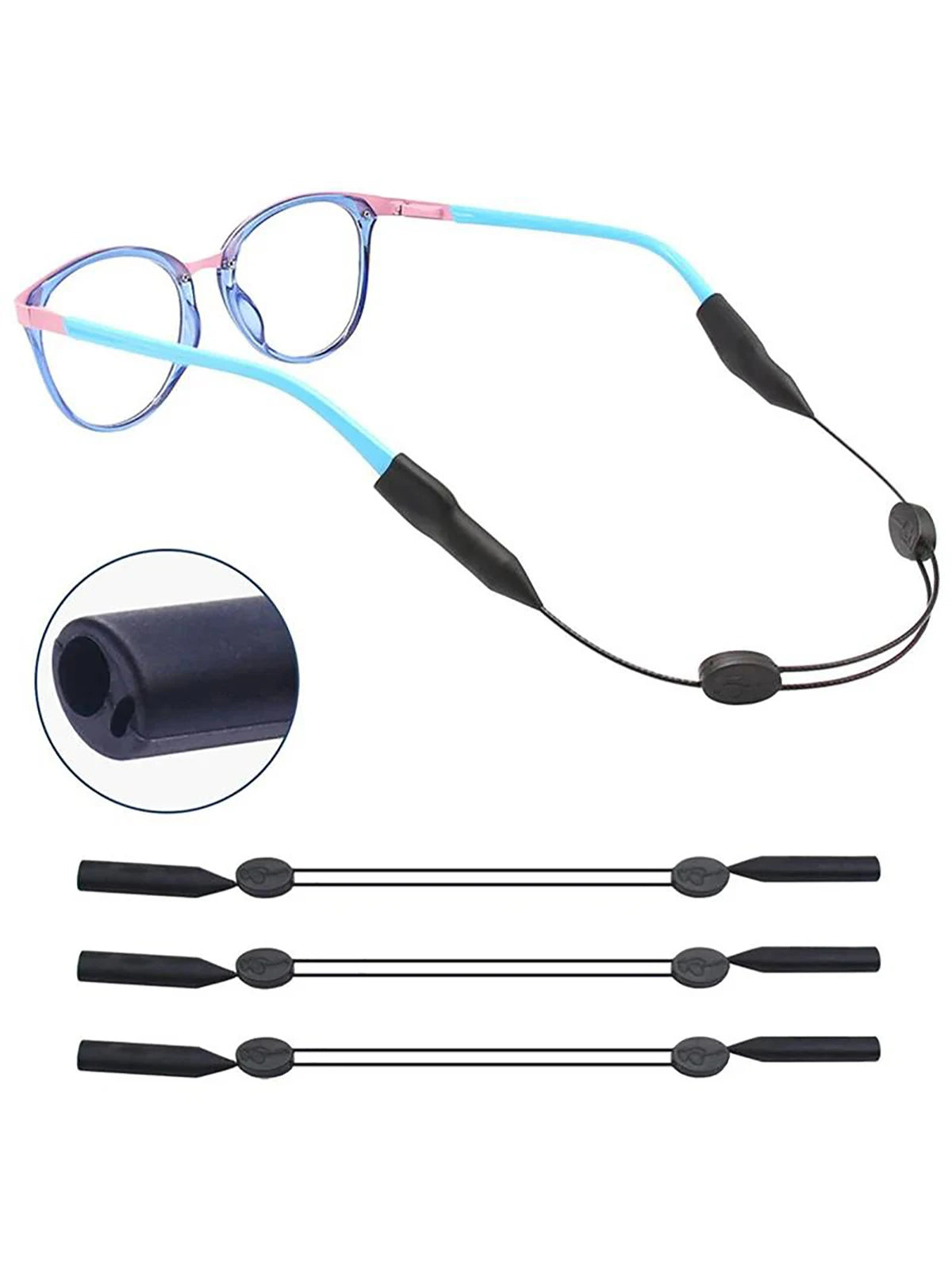 1pc Adjustable Anti-slip Eyewear Retainer Universal Fit Eyeglass Lanyard Sports Sunglasses Unisex Holder Strap Lanyard